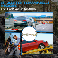 Load image into Gallery viewer, Grade 70 8&quot; &amp;  15&quot; Towing J Hook w/ TJ Hooks
