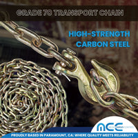 Load image into Gallery viewer, G70 5/16&quot; x 2ft V Bridle Tow Chain w/ 8&quot; J Hook &amp; TJ Combo &amp; Grab Hook WLL: 4700 LBS
