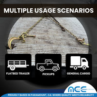 Load image into Gallery viewer, G70 5/16&quot; x 2ft V Bridle Tow Chain w/ 8&quot; J Hook &amp; TJ Combo &amp; Grab Hook WLL: 4700 LBS
