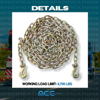 Load image into Gallery viewer, Grade 70 x 20 ft. Transport Chain w/ Grab Hooks
