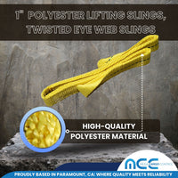 Load image into Gallery viewer, 1&quot; Twisted Eye Web Slings, Heavy Duty Rigging Straps
