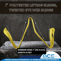 Load image into Gallery viewer, 1&quot; Twisted Eye Web Slings, Heavy Duty Rigging Straps
