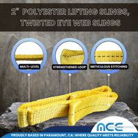 Load image into Gallery viewer, 2&quot; Twisted Eye Web Slings, Heavy Duty Rigging Straps
