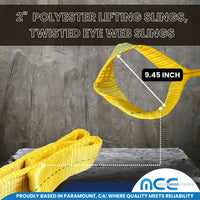 Load image into Gallery viewer, 2&quot; Twisted Eye Web Slings, Heavy Duty Rigging Straps
