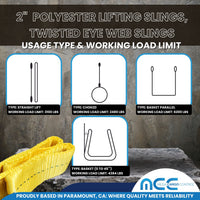 Load image into Gallery viewer, 2&quot; Twisted Eye Web Slings, Heavy Duty Rigging Straps
