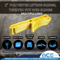 Load image into Gallery viewer, 2&quot; Twisted Eye Web Slings, Heavy Duty Rigging Straps
