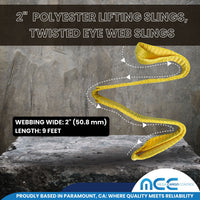 Load image into Gallery viewer, 2&quot; Twisted Eye Web Slings, Heavy Duty Rigging Straps
