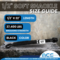 Load image into Gallery viewer, 2 PCS 1/2&#39;&#39; x 22&#39;&#39; Synthetic Soft Shackle
