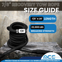 Load image into Gallery viewer, 7/8&quot; x 20ft &amp; 30ft Kinetic Recovery Tow Rope
