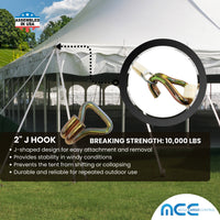 Load image into Gallery viewer, 2&quot; Double Leg Ratchet Tent Strap With Double Bar D-rings And Wire J Hook
