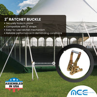 Load image into Gallery viewer, 2&quot; Double Leg Ratchet Tent Strap With Double Bar D-rings And Wire J Hook
