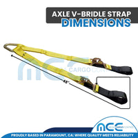 Load image into Gallery viewer, 2" Width Low Profile Axle Strap V-Assembly - 48" Long- USA Custom
