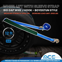 Load image into Gallery viewer, USA 2&quot; Replacement Over Tire Straps w/ Wire J Hooks (Fits Boydstun Trailers)
