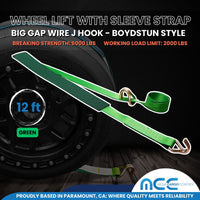 Load image into Gallery viewer, USA 2&quot; Replacement Over Tire Straps w/ Wire J Hooks (Fits Boydstun Trailers)
