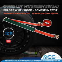 Load image into Gallery viewer, USA 2&quot; Replacement Over Tire Straps w/ Wire J Hooks (Fits Boydstun Trailers)
