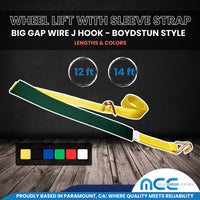 Load image into Gallery viewer, USA 2&quot; Replacement Over Tire Straps w/ Wire J Hooks (Fits Boydstun Trailers)
