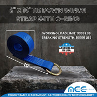 Load image into Gallery viewer, 2&quot; x 10&#39; Wheel Lift Lasso Strap w/ O Ring
