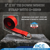 Load image into Gallery viewer, 2&quot; x 10&#39; Wheel Lift Lasso Strap w/ O Ring
