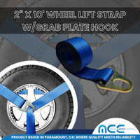Load image into Gallery viewer, 2&quot; x 10&#39; Wheel Lift Strap w/Grab Plate hook

