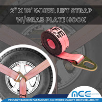 Load image into Gallery viewer, 2&quot; x 10&#39; Wheel Lift Strap w/Grab Plate hook
