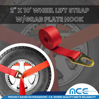 Load image into Gallery viewer, 2&quot; x 10&#39; Wheel Lift Strap w/Grab Plate hook
