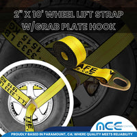 Load image into Gallery viewer, 2&quot; x 10&#39; Wheel Lift Strap w/Grab Plate hook
