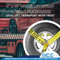 Load image into Gallery viewer, 2&quot; x 10&#39; Wheel Lift Strap w/Grab Plate hook
