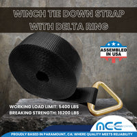 Load image into Gallery viewer, 3&quot; x 30&#39; Winch Strap w/ Delta Ring
