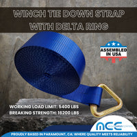 Load image into Gallery viewer, 3&quot; x 30&#39; Winch Strap w/ Delta Ring
