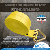 Load image into Gallery viewer, 3&quot; x 30&#39; Winch Strap w/ Delta Ring

