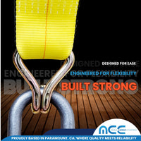 Load image into Gallery viewer, 4&quot; Winch Strap w/ Wire J Hook - USA Custom Made
