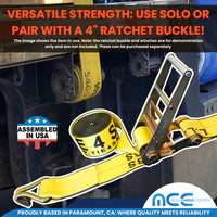 Load image into Gallery viewer, 4&quot; Winch Strap w/ Wire J Hook - USA Custom Made
