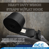 Load image into Gallery viewer, 4&quot; Winch Strap w/ Black Flat Hook
