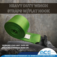 Load image into Gallery viewer, 4&quot; Winch Strap w/ Black Flat Hook
