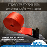 Load image into Gallery viewer, 4&quot; Winch Strap w/ Black Flat Hook
