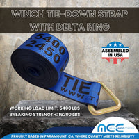 Load image into Gallery viewer, 4&quot; x 30&#39; Winch Strap w/ Delta Ring
