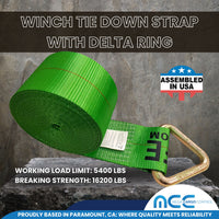 Load image into Gallery viewer, 4&quot; x 30&#39; Winch Strap w/ Delta Ring
