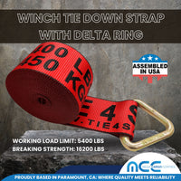 Load image into Gallery viewer, 4&quot; x 30&#39; Winch Strap w/ Delta Ring
