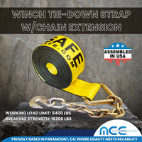 Load image into Gallery viewer, USA 4&quot; Winch Strap w/ Chain Extension
