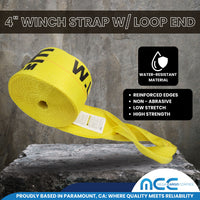 Load image into Gallery viewer, 4&quot; Winch Strap w/ Loop End
