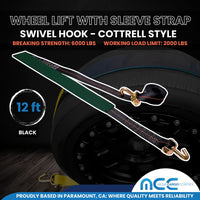 Load image into Gallery viewer, USA 2&quot; Replacement Over-Tire Straps w/ Standard Swivel Hook (Fits Cottrell Trailers)
