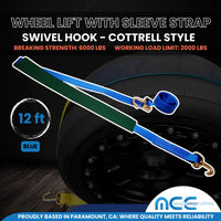 Load image into Gallery viewer, USA 2&quot; Replacement Over-Tire Straps w/ Standard Swivel Hook (Fits Cottrell Trailers)
