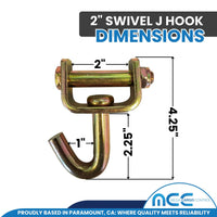 Load image into Gallery viewer, USA 2&quot; Replacement Over-Tire Straps w/ Standard Swivel Hook (Fits Cottrell Trailers)
