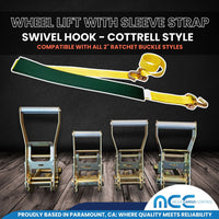 Load image into Gallery viewer, USA 2&quot; Replacement Over-Tire Straps w/ Standard Swivel Hook (Fits Cottrell Trailers)
