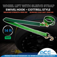 Load image into Gallery viewer, USA 2&quot; Replacement Over-Tire Straps w/ Standard Swivel Hook (Fits Cottrell Trailers)
