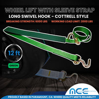 Load image into Gallery viewer, USA 2&quot; Replacement Over-Tire Straps w/ Long Swivel Hook (Fits Cottrell Trailers)
