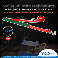 Load image into Gallery viewer, USA 2&quot; Replacement Over-Tire Straps w/ Long Swivel Hook (Fits Cottrell Trailers)
