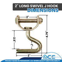 Load image into Gallery viewer, USA 2&quot; Replacement Over-Tire Straps w/ Long Swivel Hook (Fits Cottrell Trailers)
