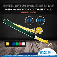 Load image into Gallery viewer, USA 2&quot; Replacement Over-Tire Straps w/ Long Swivel Hook (Fits Cottrell Trailers)
