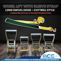 Load image into Gallery viewer, USA 2&quot; Replacement Over-Tire Straps w/ Long Swivel Hook (Fits Cottrell Trailers)
